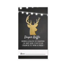 Baby Shower | Faux Gold Foil Antler Diaper Raffle