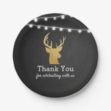 Baby Shower | Faux Gold Foil Antler | Thank You