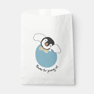 Baby Shower Favor Bag, Blue, Baby Penguin Bag