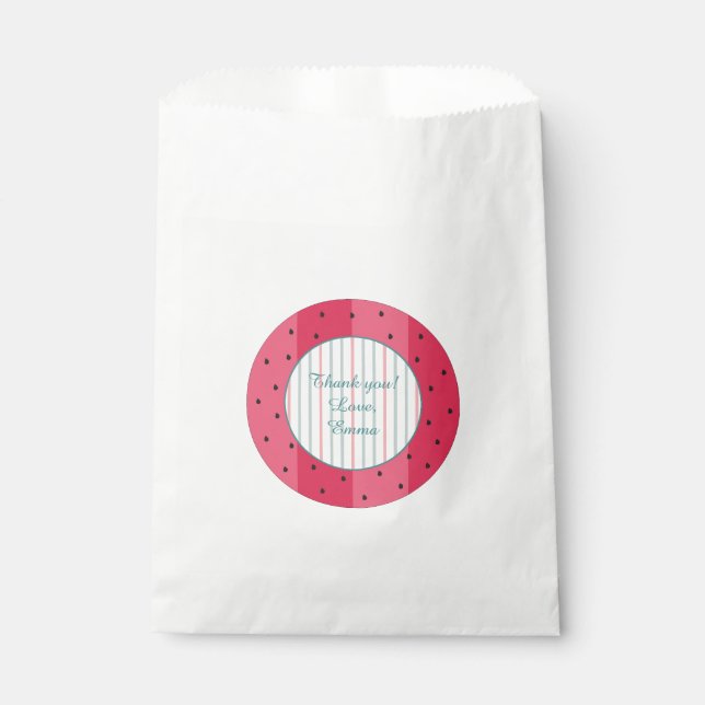 Baby Shower Favor Bag "Watermelon Umbrella" (Front)