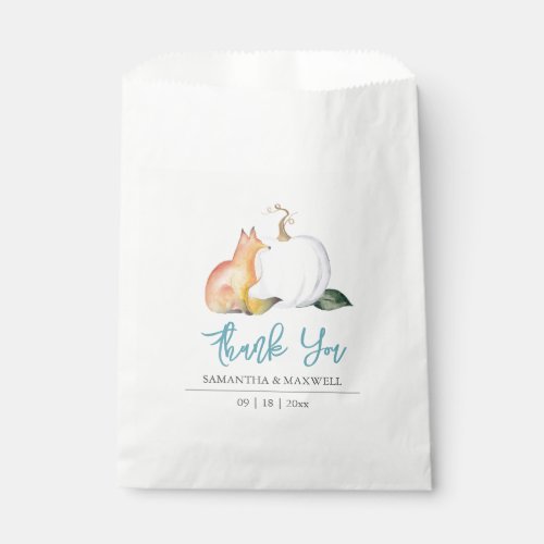 Baby Shower Favor Bags Fall Pumpkin Fox