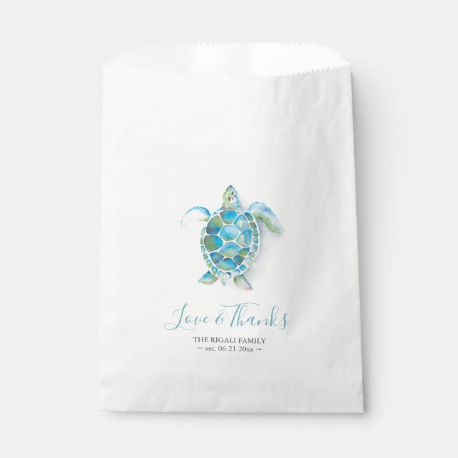 Baby Shower Favor Bags Sea Turtle (Front)