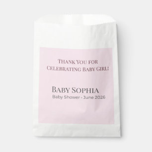 Baby Shower Favor Bags Thank You Girl Pink