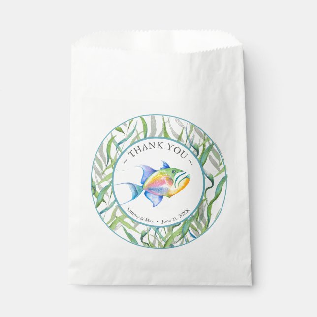 Baby Shower Favor Bags Tropical Fish (Front)