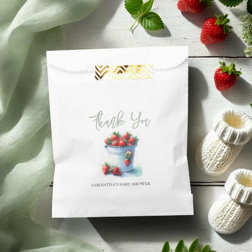 Baby Shower Favor Bags Watercolor Strawberries