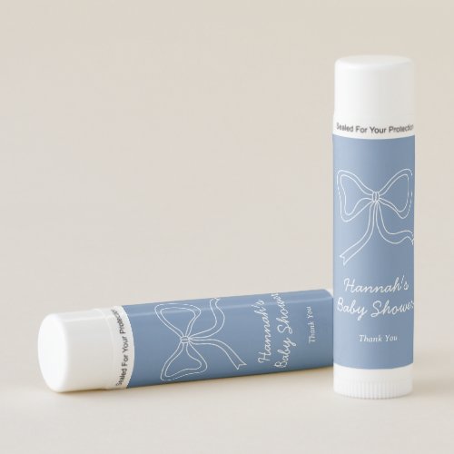 Baby Shower Favor Blue Bow Paraben Free Lip Balm