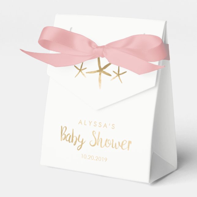 Baby Shower Favor Box - Beach, Ocean, Starfish (Front Side)