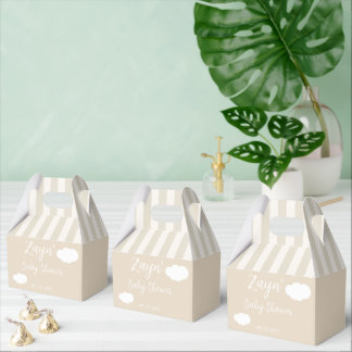 Baby Shower Favor Box Blue Clouds Cute Minimal Des