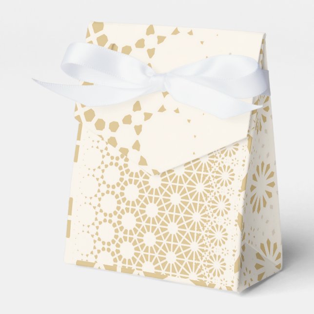 Baby Shower Favor Box with Ribbon Geometric & Baby (Front Side)