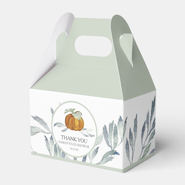 Baby Shower Favor Boxes Fall Little Pumpkin (Front Side)