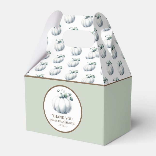 Baby Shower Favor Boxes Fall Little Pumpkin (Front Side)