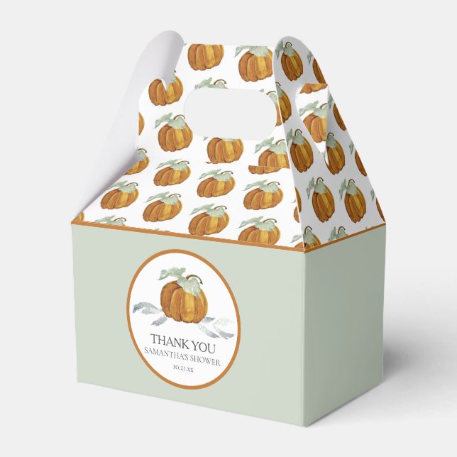 Baby Shower Favor Boxes Fall Little Pumpkin (Front Side)