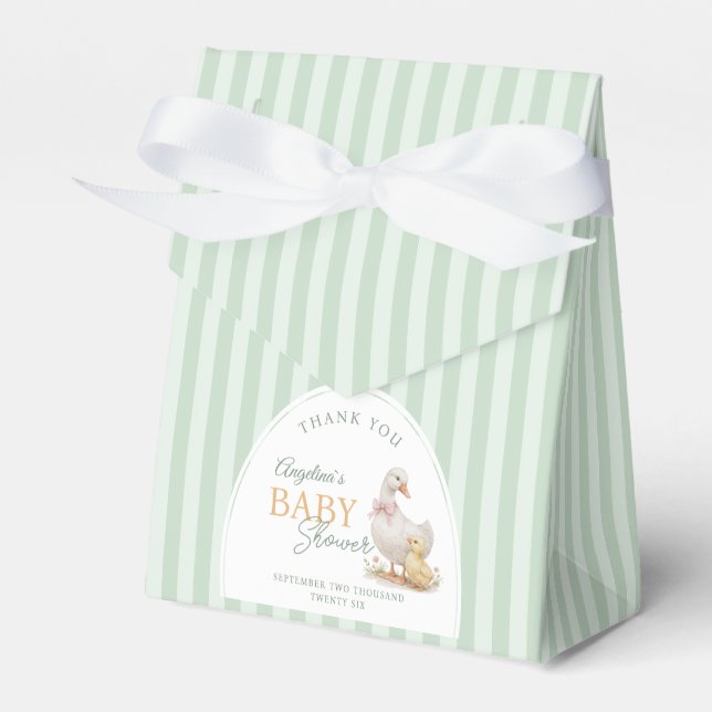 Baby Shower Favor Boxes Mother Goose and Gosling. (Front Side)