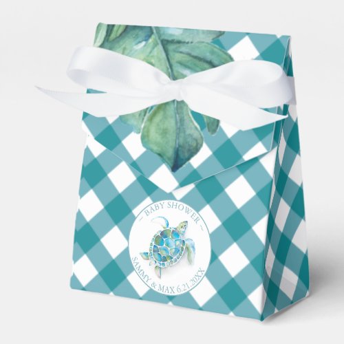 Baby Shower Favor Boxes Tropical Sea Turtle
