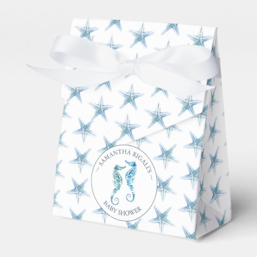 Baby Shower Favor Boxes Watercolor Beach