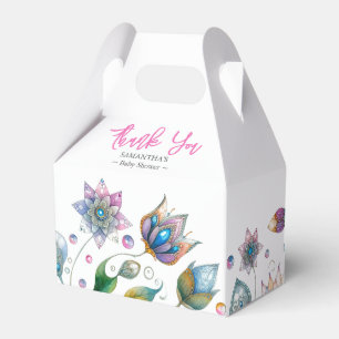 Baby Shower Favor Boxes Watercolor Boho Florals