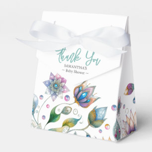 Baby Shower Favor Boxes Watercolor Florals
