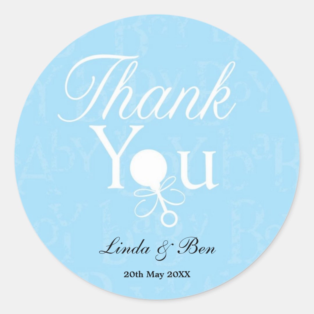 Baby Shower Favor Classic Round Sticker | Zazzle