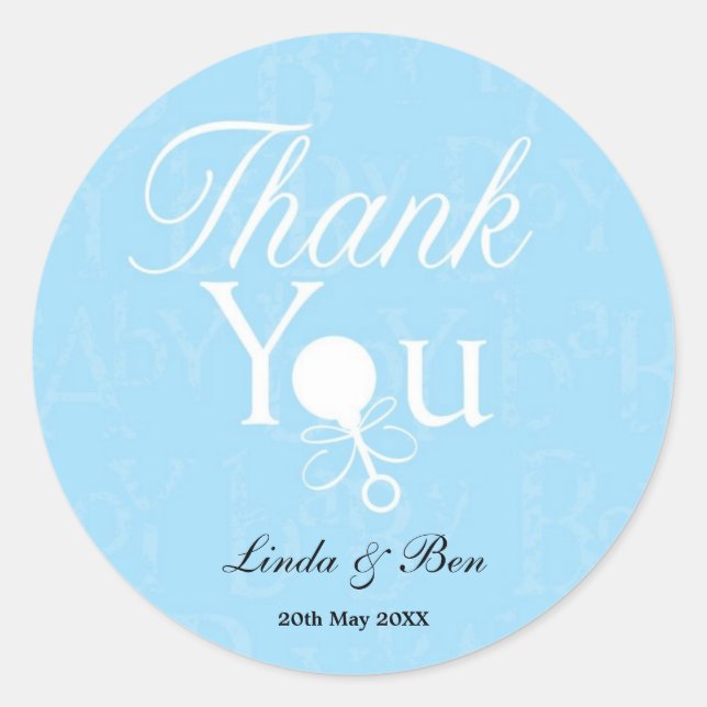 Baby Shower Favor Classic Round Sticker (Front)