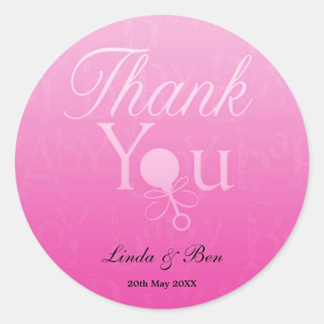 Baby Shower Favor(girl) Classic Round Sticker (Front)