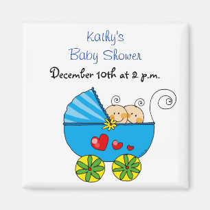 Baby Shower Favor Magnet – Twin Babies