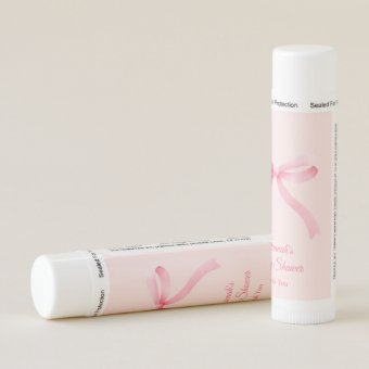 Baby Shower Favor Pink Bow Paraben Free Lip Balm Zazzle Baby Shower Favor Pink Bow Paraben Free Lip Balm Zazzle