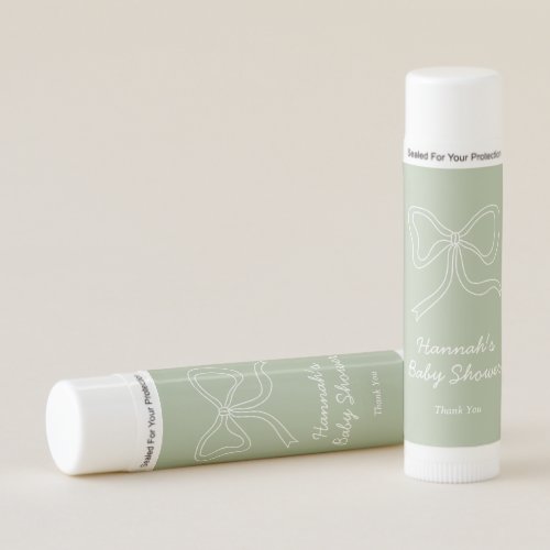 Baby Shower Favor Sage Green Paraben Free Lip Balm