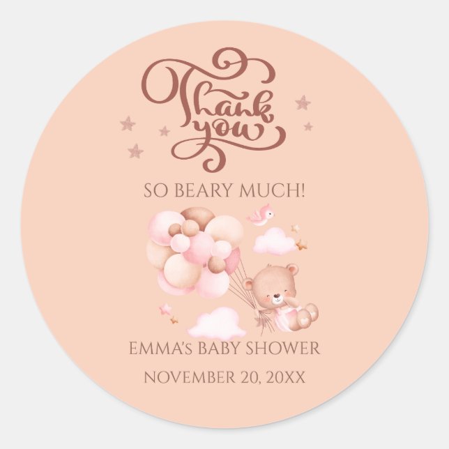 Baby Shower Favor Sticker (Front)