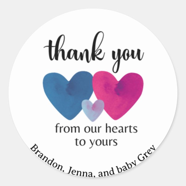 Baby Shower Favor Sticker (Front)
