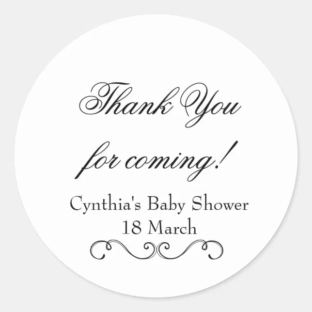 Baby Shower Favor Stickers Custom Stickers Zazzle