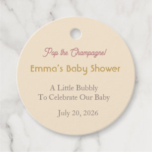 Baby Shower Favor Tag Pop the Champagne