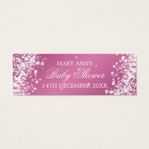 Baby Shower Favor Tag Sparkling Wave Pink Business Card Templates