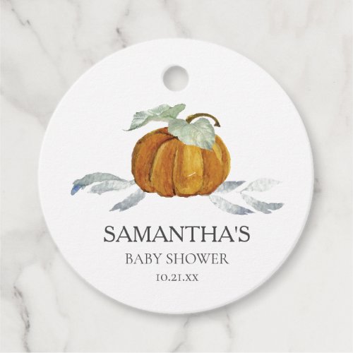 Baby Shower Favor Tags Autumn Pumpkin