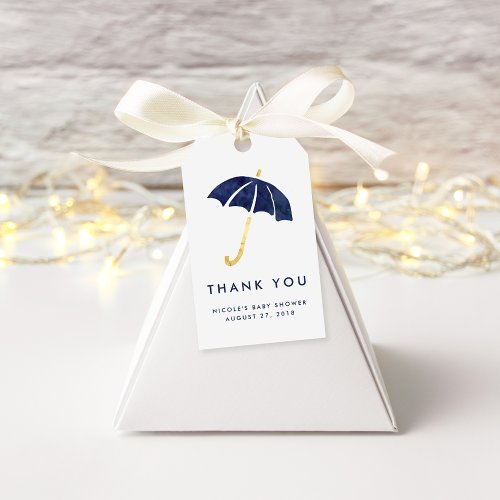 Baby Shower Favor Tags  Navy Umbrella