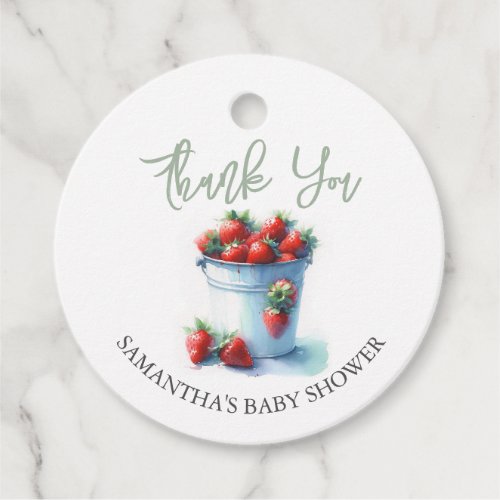 Baby Shower Favor Tags Strawberries