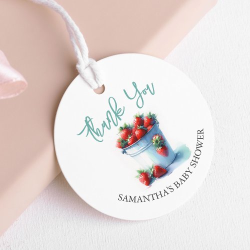 Baby Shower Favor Tags Strawberries
