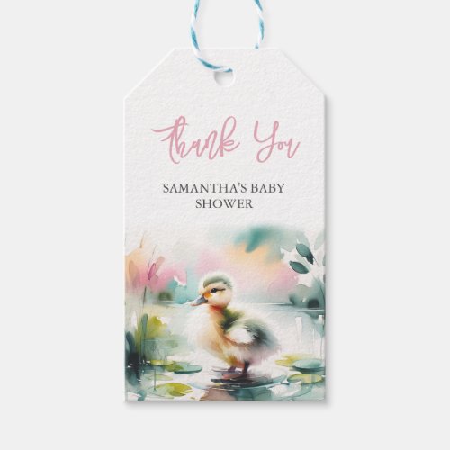Baby Shower Favor Tags Template Spring Duckling