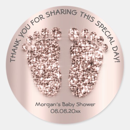 Baby Shower Favor Thank You Elegant Boy Girl VIP Classic Round Sticker