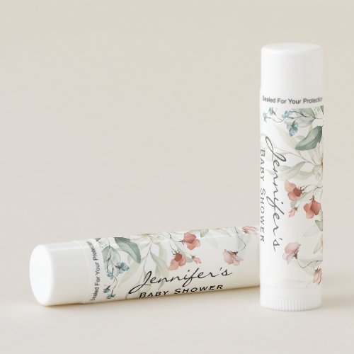 Baby Shower Favors Colorful Still Life Floral Drop Lip Balm