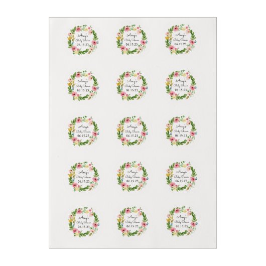 Baby Shower  Favors Edible Frosting Toppers Rounds (Sheet)
