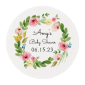 Baby Shower  Favors Edible Frosting Toppers Rounds (Front)