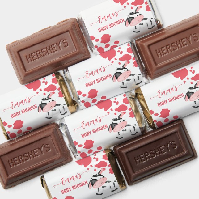 Baby shower favors pink cow pattern baby cow (Assorted)