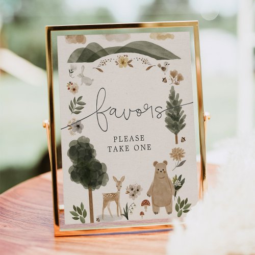 Baby Shower Favors Sign Boho Woodland