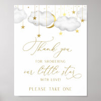 Baby Shower Favors Sign, Moon and Stars Favors Poster