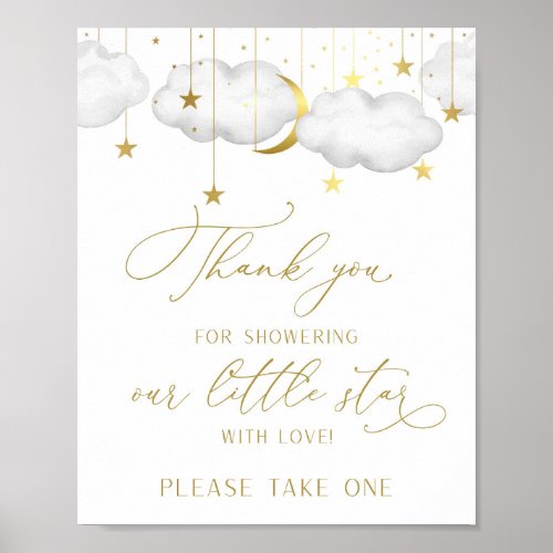 Baby Shower Favors Sign Moon and Stars Favors Poster