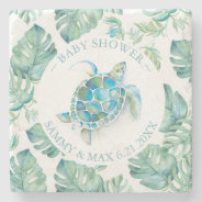 Baby Shower Favors Tropical Sea Turtle Stone Coaster at Zazzle