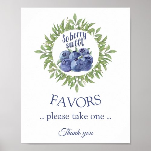 Baby Shower Favour Sign so berry sweet