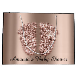 Baby Shower Feet Boy Girl Name Rose Baby Large Gift Bag