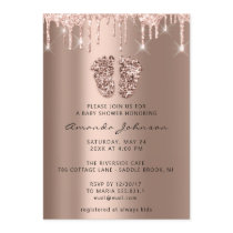 Baby Shower Feet Glitter Rose Gold Drips Boy Girl Invitation Baby Shower Feet Glitter Rose Gold Drips Boy Girl Invitation