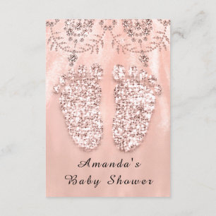Baby Shower Feet Silver Girl Boy Royal Rose Blush Invitation